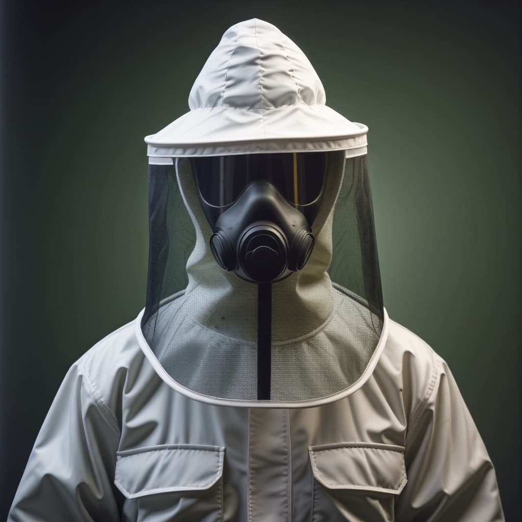 Cagoule de protection à voilage intégral avec demi-masque respiratoire